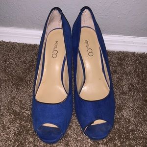 Nine & Co Royal Blue Open Toed Heels